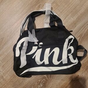 NEW PINK Victoria's Secret Black and White Duffle Tote Bag
